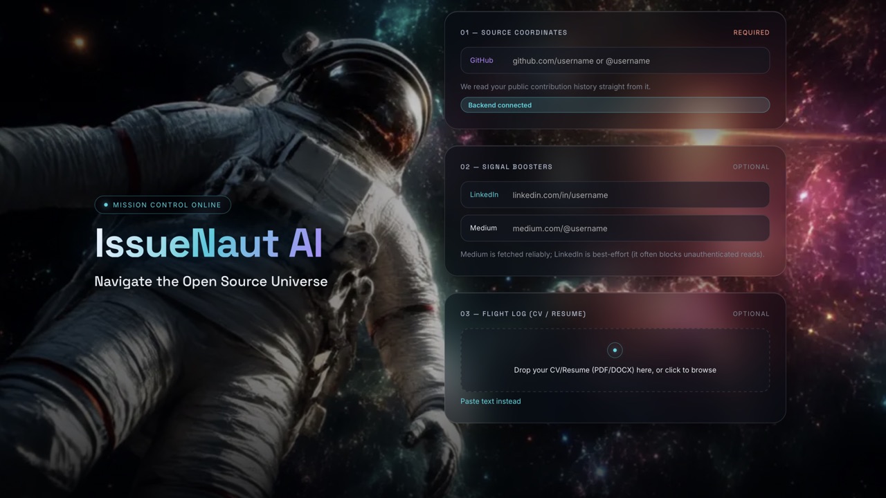 IssueNaut AI app screenshot